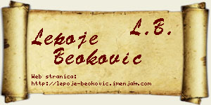 Lepoje Beoković vizit kartica